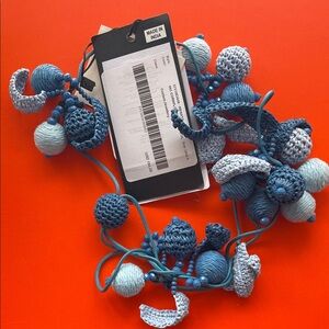 Blue Crochet Beaded Necklace